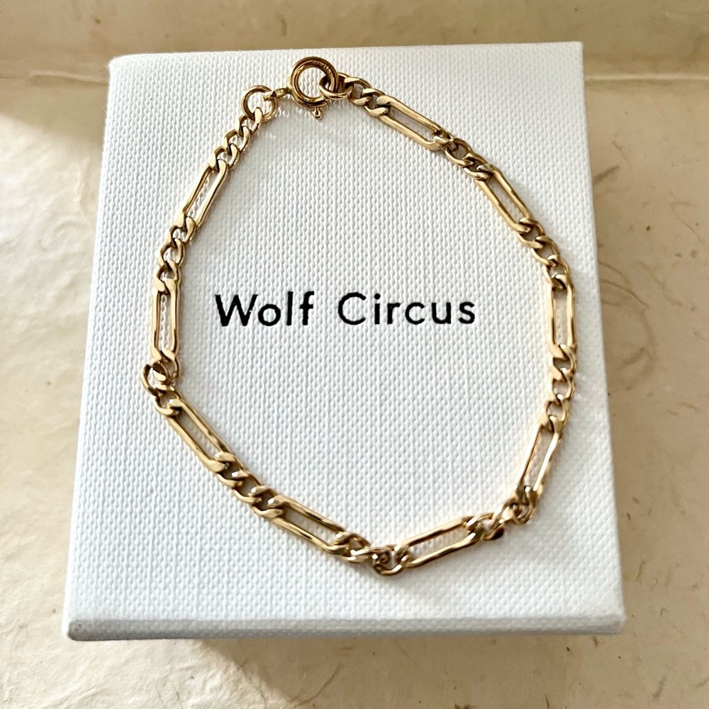 14k Gold Plated Figaro Bracelet